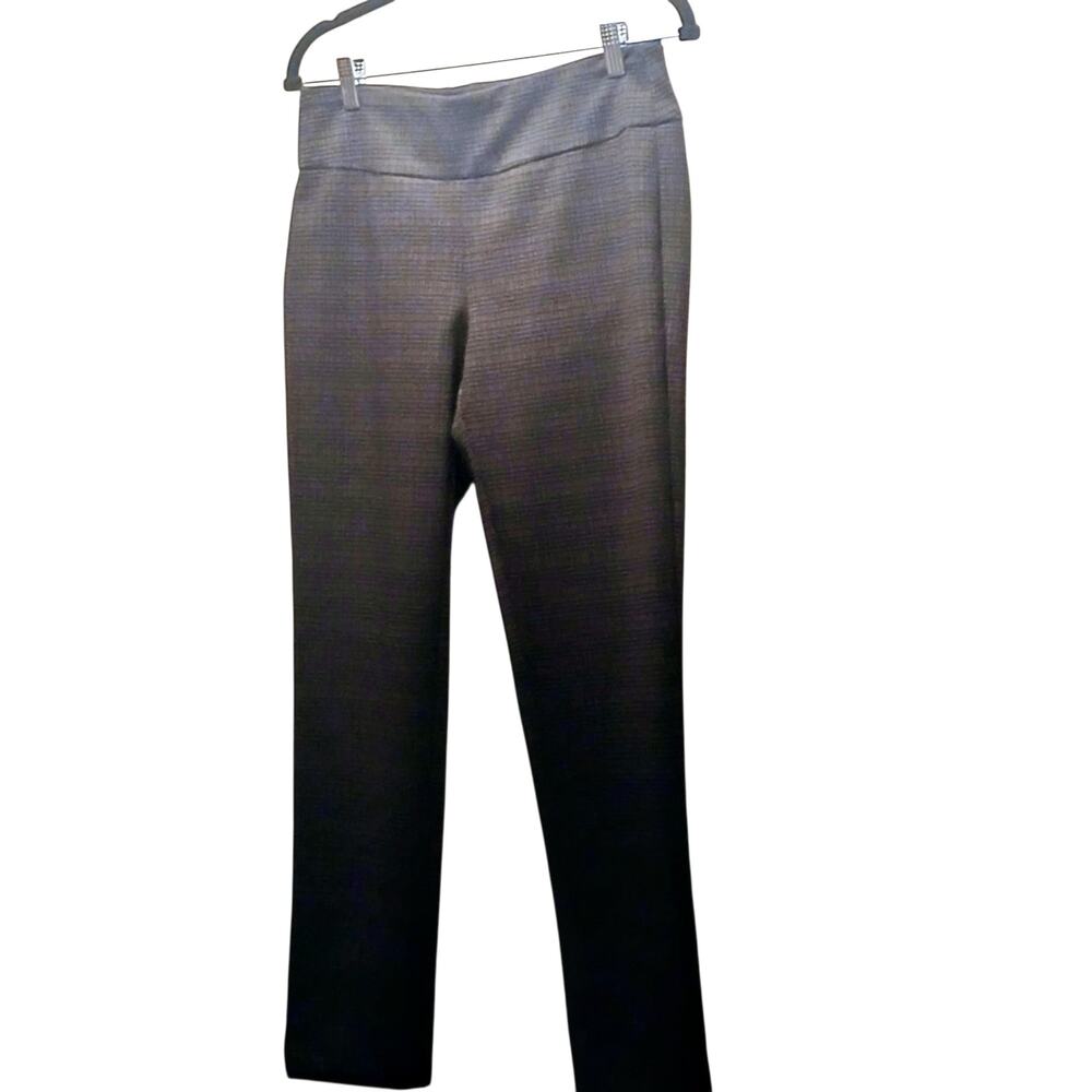 ZAC & RACHEL BROWN BLACK PLAID PULL ON ELASTICWAISTBAND PANTS MED